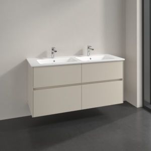Villeroy und Boch Collaro Waschtischunterschrank C14700VN 126,1x61x48cm, Waschbecken mittig, cashmere grey