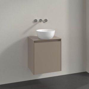 Villeroy and Boch Collaro vanity unit C148B0VM 50x54.8x38cm, center washbasin, LED lighting 3.4W, taupe