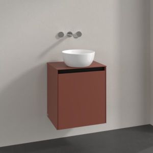 Villeroy und Boch Collaro Waschtischunterschrank C149B0AH 50x54,8x38cm, Waschtisch mittig, LED-Beleuchtung 3,4 W, wine red