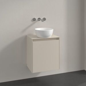 Villeroy und Boch Collaro Waschtischunterschrank C149B0VN 50x54,8x38cm, Waschtisch mittig, LED-Beleuchtung 3,4 W, cashmere grey