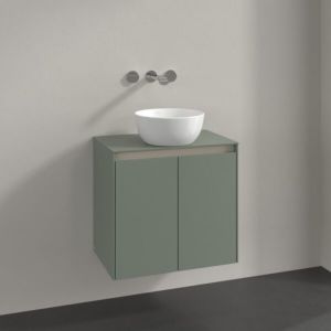 Villeroy and Boch Collaro vanity unit C150B0AF 60x54.8x38cm, center washbasin, 4.2W LED lighting, soft green