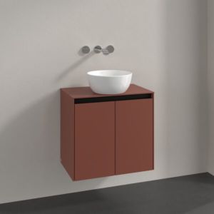 Villeroy und Boch Collaro Waschtischunterschrank C150B0AH 60x54,8x38cm, Waschtisch mittig, LED-Beleuchtung 4,2 W, wine red