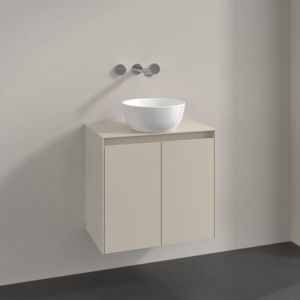 Villeroy and Boch Collaro vanity unit C150B0VN 60x54.8x38cm, center washbasin, 4.2W LED lighting, cashmere grey