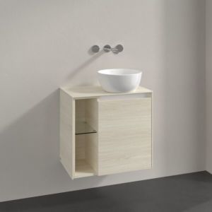 Meuble sous-vasque Villeroy et Boch Collaro C15100AA 60x54,8x38cm, vasque à droite, chêne blanc