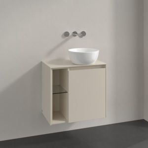 Meuble sous-vasque Villeroy et Boch Collaro C15100VN 60x54,8x38cm, vasque à droite, gris cachemire