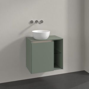 Villeroy und Boch Collaro Waschtischunterschrank C152B0AF 60x54,8x38cm, Waschtisch links, LED-Beleuchtung 2,9 W, soft green