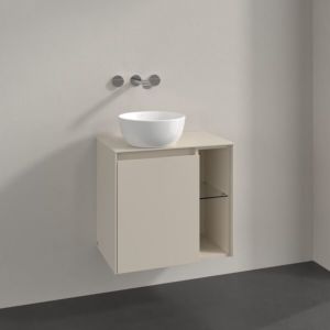 Villeroy und Boch Collaro Waschtischunterschrank C152B0VN 60x54,8x38cm, Waschtisch links, LED-Beleuchtung 2,9 W, cashmere grey