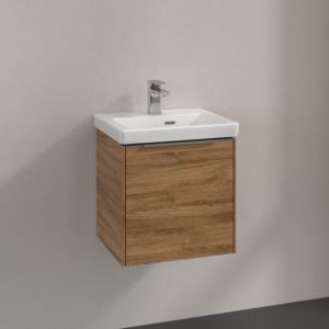 Villeroy and Boch Subway 3.0 vanity unit C58100RH 42.3x42.9x37.75cm, hinge left / handle aluminum glossy, kansas oak