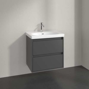 Meuble sous-vasque Villeroy et Boch Skyla C79500VR 2 tiroirs, 622 x 596 x 439 mm, Graphite
