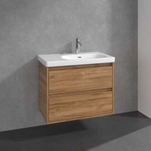 Meuble sous-vasque Villeroy et Boch Skyla C79700RH 2 tiroirs, 772 x 596 x 439 mm, chêne Kansas
