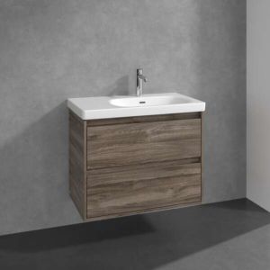 Meuble sous-vasque Villeroy et Boch Skyla C79700RK 2 tiroirs, 772 x 596 x 439 mm, Chêne Pierre