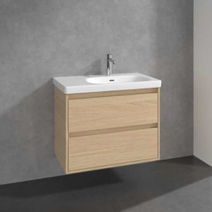 Meuble sous-vasque Villeroy et Boch Skyla C79700VJ 2 tiroirs, 772 x 596 x 439 mm, chêne nordique