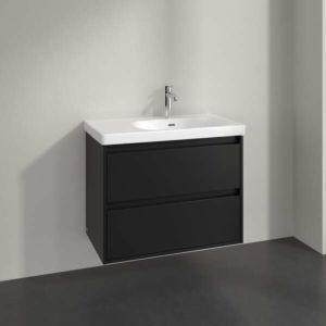 Meuble sous-vasque Villeroy et Boch Skyla C79700VL avec 2 tiroirs, 772 x 596 x 439 mm, Volcano Black