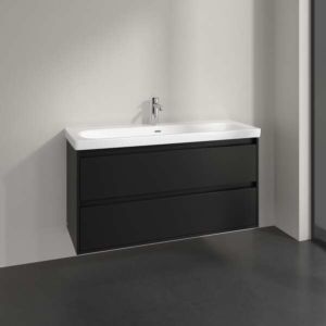 Villeroy and Boch Skyla vanity unit C80000VL with 2 drawers, 1172 x 596 x 439 mm, Volcano Black