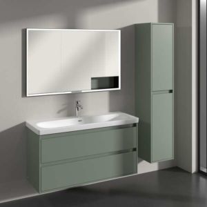 Villeroy und Boch Skyla Hochschrank C80101AF 2 Türen, 350 x 1700 x 349 mm, Soft Green / Soft Green