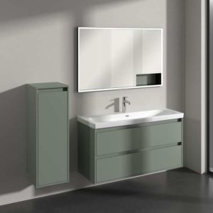 Villeroy and Boch Skyla side cabinet C80200AF 1 door, 1 drawer, 350 x 1000 x 349 mm, Soft Green / Soft Green