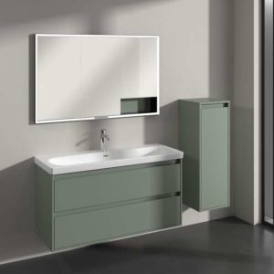 Villeroy und Boch Skyla Seitenschrank C80201AF 1 Tür, 1 Schublade, 350 x 1000 x 349 mm, Soft Green / Soft Green