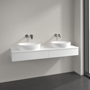 Villeroy et Boch Antao meuble sous-vasque K17150MT 160x19x50cm, trou pour robinetterie, plaque de lavabo laqué couleur, laqué blanc mat