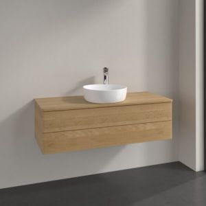 Meuble sous-vasque Villeroy et Boch Antao K21011HN 120x36x50cm, plan vasque couleur chêne miel, chêne miel