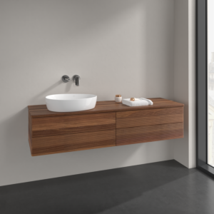 Villeroy et Boch Antao meuble sous-vasque K26112HM 160x36x50cm, plaque de lavabo couleur noyer chaud, noyer chaud