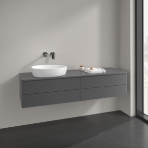 Villeroy und Boch Antao Waschtisch-Unterschrank K26150GK 160x36x50cm, Hahnlochbohrung, Waschbeckenplattenfarbe Lack, anthracite matt lacquer