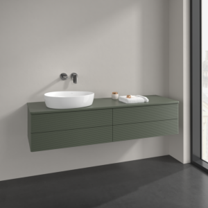Villeroy and Boch Antao vanity unit K26150HL 160x36x50cm, tap hole, washbasin top colour lacquer, leaf green matt lacquer