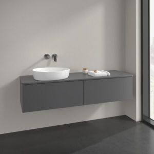 Villeroy und Boch Antao Waschtisch-Unterschrank K37010GK 160x36x50cm, Waschbeckenplattenfarbe Lack, anthracite matt lacquer