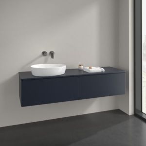 Villeroy and Boch Antao vanity unit K37010HG 160x36x50cm, washbasin top color lacquer, midnight blue matt lacquer
