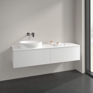 Villeroy and Boch Antao vanity unit K37010MT 160x36x50cm, washbasin top color lacquer, white matt lacquer