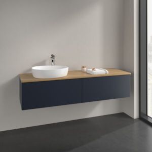 Villeroy und Boch Antao Waschtisch-Unterschrank K37011HG 160x36x50cm, Waschbeckenplattenfarbe honey oak, midnight blue matt lacquer