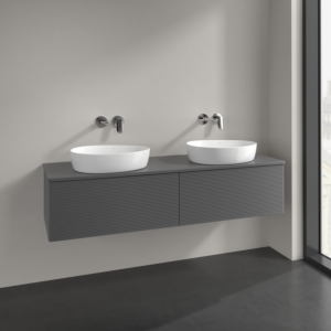 Villeroy und Boch Antao Waschtisch-Unterschrank K39110GK 160x36x50cm, Waschbeckenplattenfarbe Lack, anthracite matt lacquer