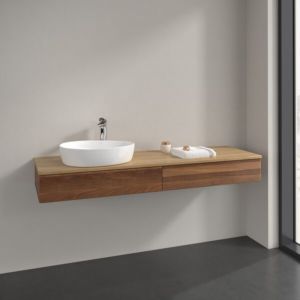 Villeroy und Boch Antao Waschtisch-Unterschrank L15051HM 160x19x50cm, Hahnlochbohrung, Waschbeckenplattenfarbe honey oak, warm walnut