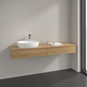 Villeroy and Boch Antao vanity unit L15051HN 160x19x50cm, tap hole, washbasin top color honey oak, honey oak