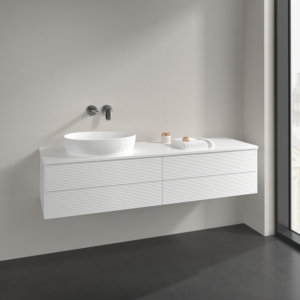Villeroy et Boch Antao meuble sous-vasque L26110MT 160x36x50cm, plan vasque laqué couleur, laqué blanc mat, avec éclairage