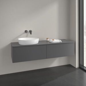 Villeroy and Boch Antao vanity unit L37010GK 160x36x50cm, washbasin top colour lacquer, anthracite matt lacquer