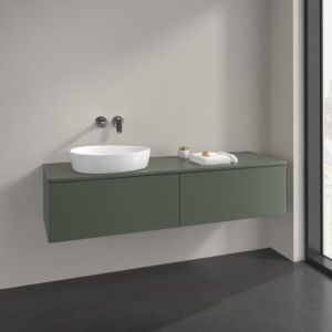 Villeroy und Boch Antao Waschtisch-Unterschrank L37010HL 160x36x50cm, Waschbeckenplattenfarbe Lack, leaf green matt lacquer