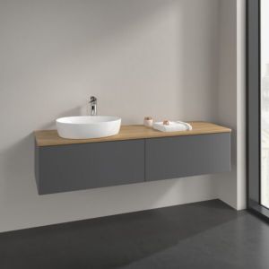 Villeroy und Boch Antao Waschtisch-Unterschrank L37011GK 160x36x50cm, Waschbeckenplattenfarbe honey oak, anthracite matt lacquer