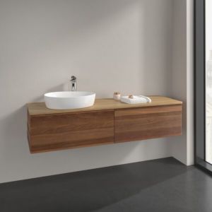 Villeroy and Boch Antao vanity unit L37011HM 160x36x50cm, washbasin top color honey oak, warm walnut