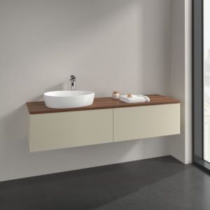Villeroy und Boch Antao Waschtisch-Unterschrank L37012HJ 160x36x50cm, Waschbeckenplattenfarbe warm walnut, silk grey matt lacquer