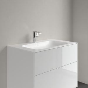 Meuble sous-vasque Villeroy &amp; Boch Finion 416484RW 800 x 500 x 160 mm, avec trop-plein dissimulé, finition Céramique Blanc Pierre