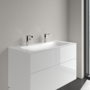 Meuble sous-vasque Villeroy &amp; Boch Finion 4164A1RW 1000 x 500 x 160 mm, sans trop-plein, finition Céramique Blanc Pierre