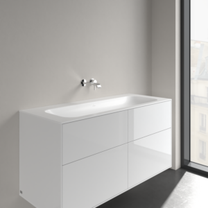 Meuble sous-vasque Villeroy &amp; Boch Finion 4164C3RW 1200 x 500 x 160 mm, sans trop-plein, finition Céramique Blanc Pierre