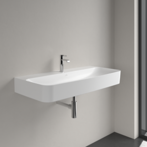 Lavabo Villeroy &amp; Boch Finion 4168ABRW 1000 x 470 x 165 mm, avec trop-plein dissimulé, finition Céramique Plus Blanc Pierre