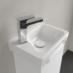 Villeroy und Boch Architectura Handwaschbecken 43853701 36x26cm, Becken rechts, 1 Hahnloch, ohne Überlauf, Weiß Alpin