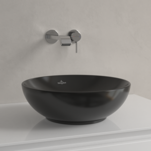Villeroy &amp; Boch Loop &amp; friends countertop washbasin 4A4500S5 Ø 38cm, without tap platform, with overflow, ebony C-plus