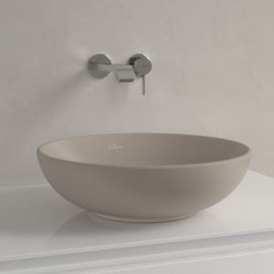 Villeroy &amp; Boch Loop &amp; friends countertop washbasin 4A4600AM Ø 42cm, without tap hole platform, with overflow, almond C-plus