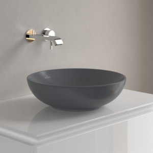 Villeroy &amp; Boch Loop &amp; friends countertop washbasin 4A4601i4 Ø 42cm, without tap platform, without overflow, graphite C-plus