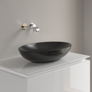 Villeroy &amp; Boch Loop &amp; friends countertop washbasin 4A4700S5 56x38cm, oval, without tap platform, with overflow, ebony CeramicPlus