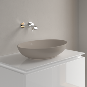 Villeroy and Boch Loop &amp; friends countertop washbasin 4A4701AM 56x38cm, oval, without tap hole bank, without overflow, almond C-plus