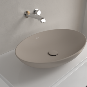 Villeroy &amp; Boch Loop &amp; friends countertop washbasin 4A4800AM 62x42cm, oval, without tap platform, with overflow, almond CeramicPlus